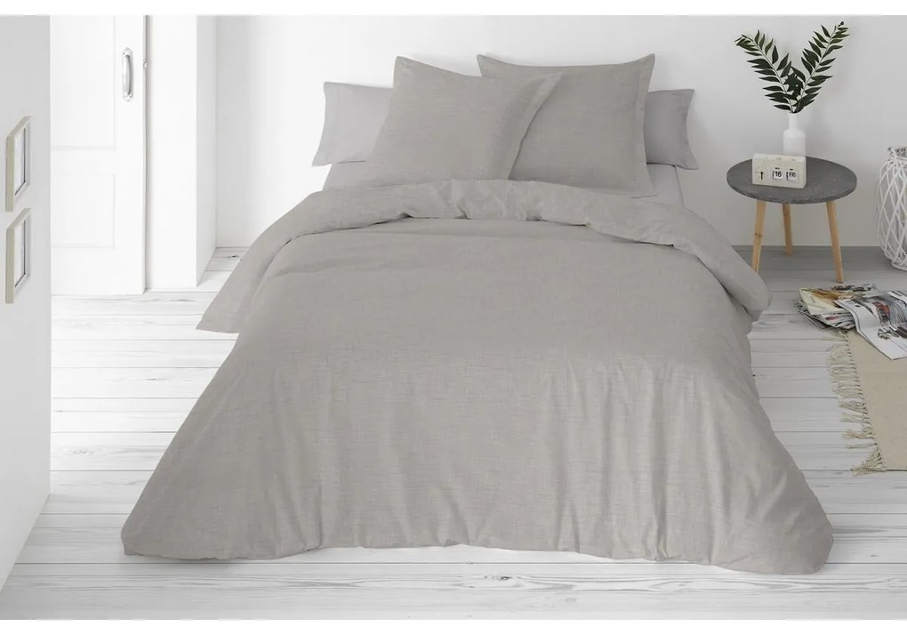Obliečky zo zmesi bavlny a ľanu sivá, 160 x 200 cm, 2 ks 70 x 80 cm