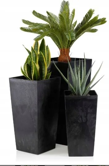 Kvetináč Porto 57x29 cm čierny betón