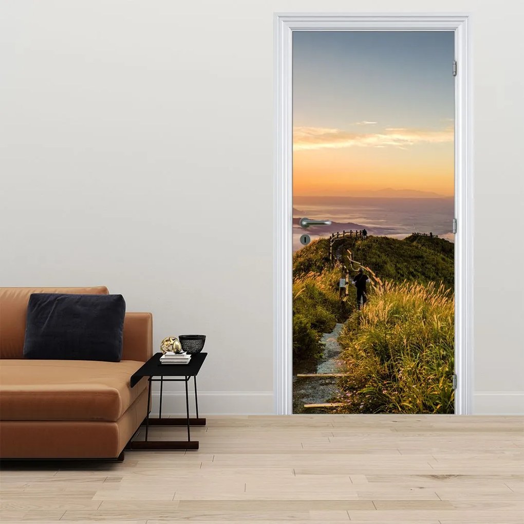 Fototapeta na dvere - Hory pri západe slnka (95x205cm)