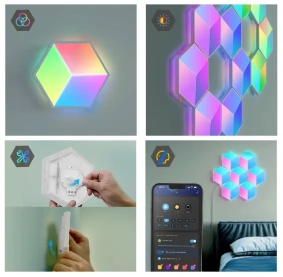 Govee - SADA 10x LED Svietidlo Glide Hexa Pro LED Smart RGBIC Wi-Fi