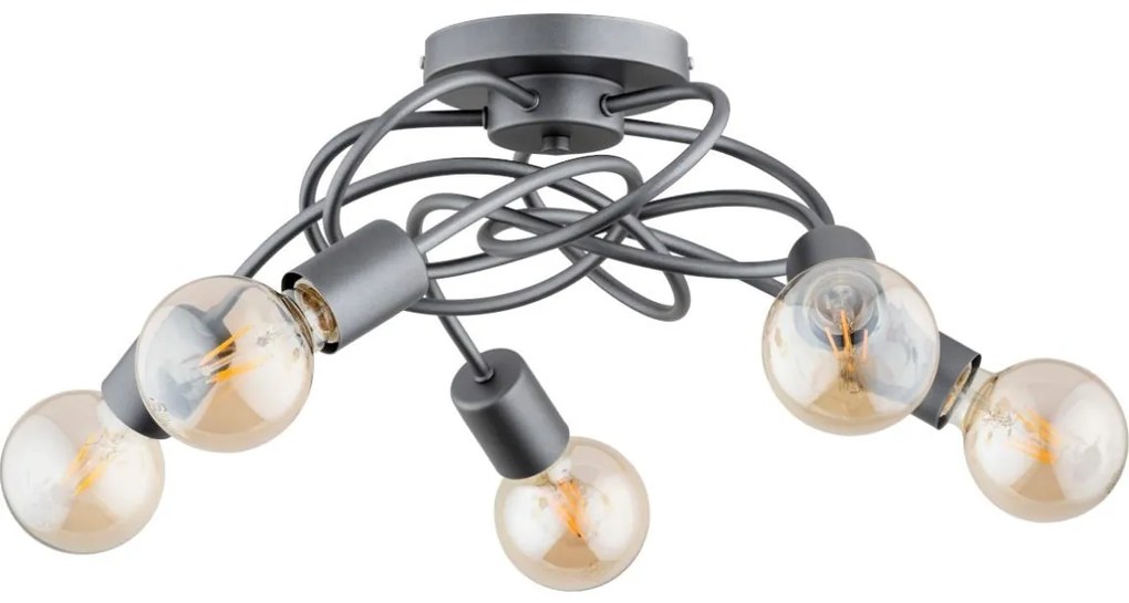 Prisadený luster MAXIS 5xE27/15W/230V šedá