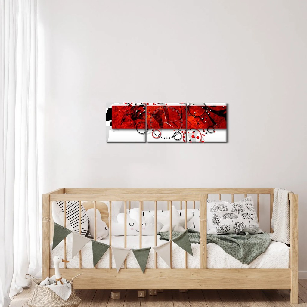 Obraz abstrakcie (s hodinami) (90x30 cm)