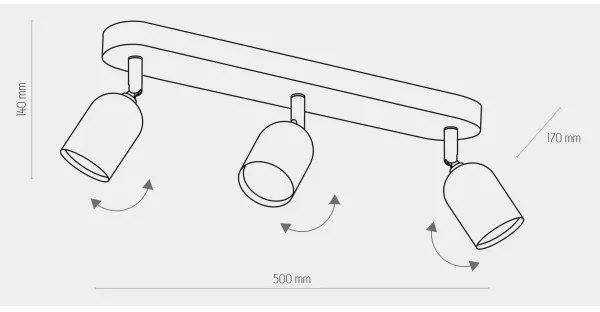 Bodové svietidlo TOP 3xGU10/10W/230V zlatá/čierna
