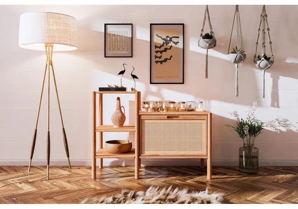 Knižnica z dubového dreva v prírodnej farbe 115x86 cm Pola - The Beds