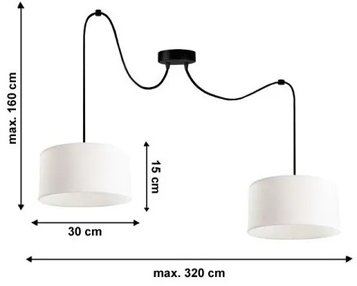 Luster na lanku TUZ 2xE27/60W/230V pavúk