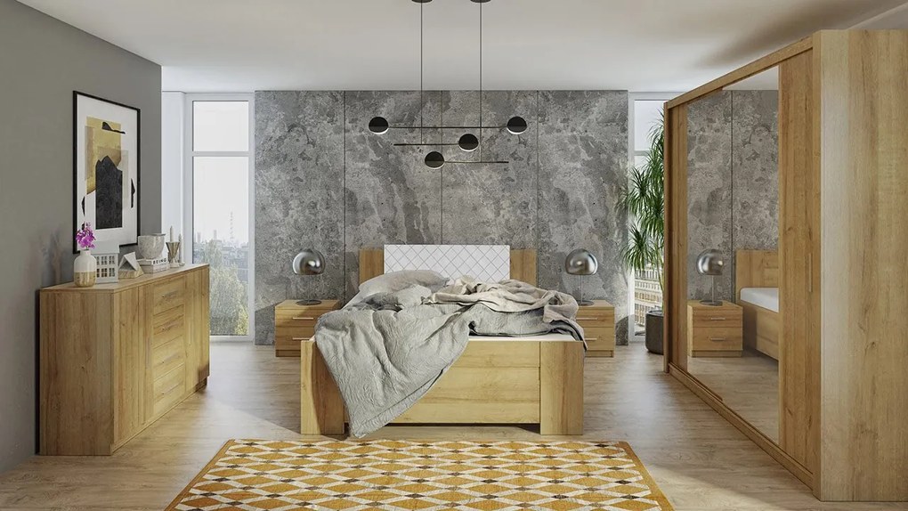 Spálňa Kler VI, Farby: biela / biely + ekokoža soft 020 pik