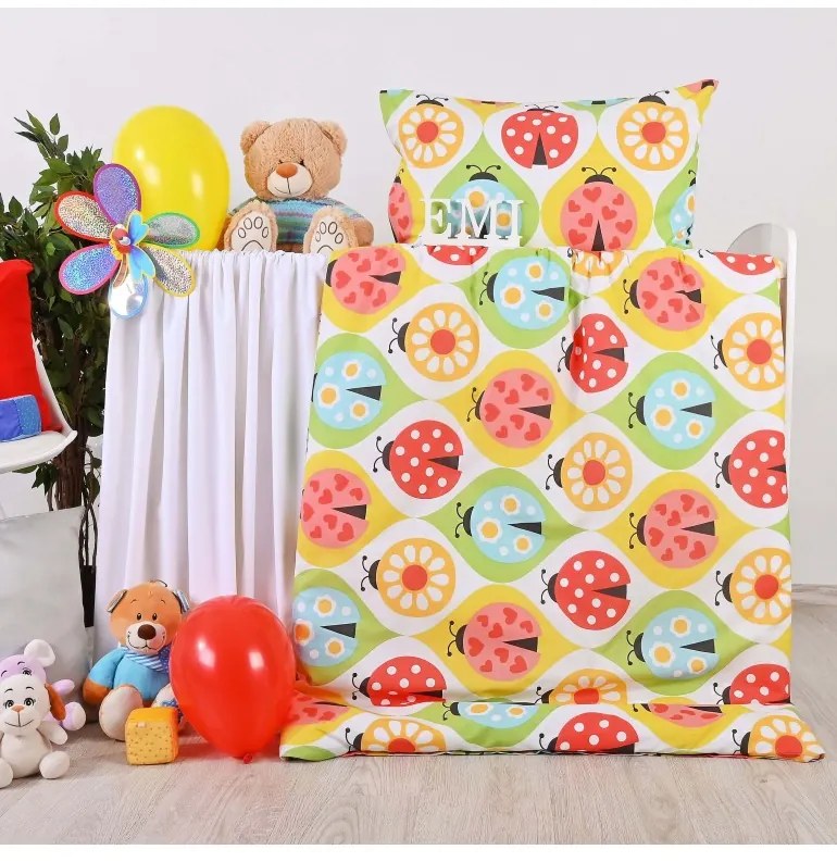 Obliečky detské bavlnené Lienky EMI, Vankúš 70x90