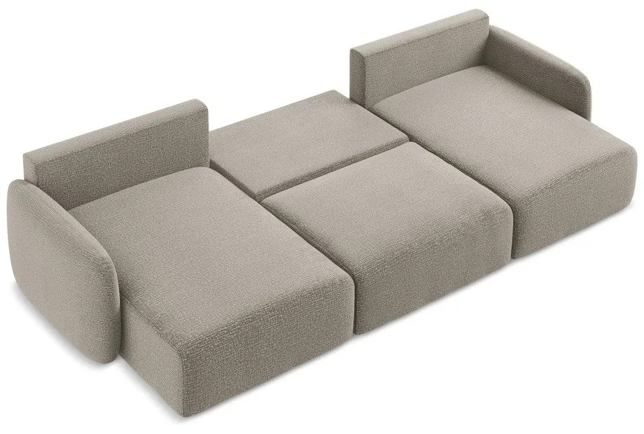 Béžová rozkladacia/s úložným priestorom rohová pohovka Kalena – Makamii