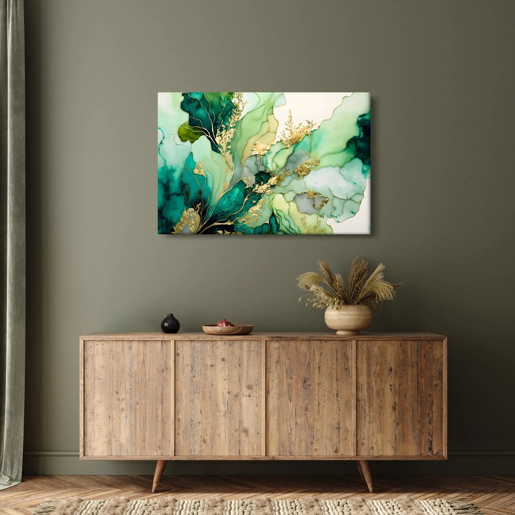 Obraz - Zelená abstrakcia (90x60 cm)