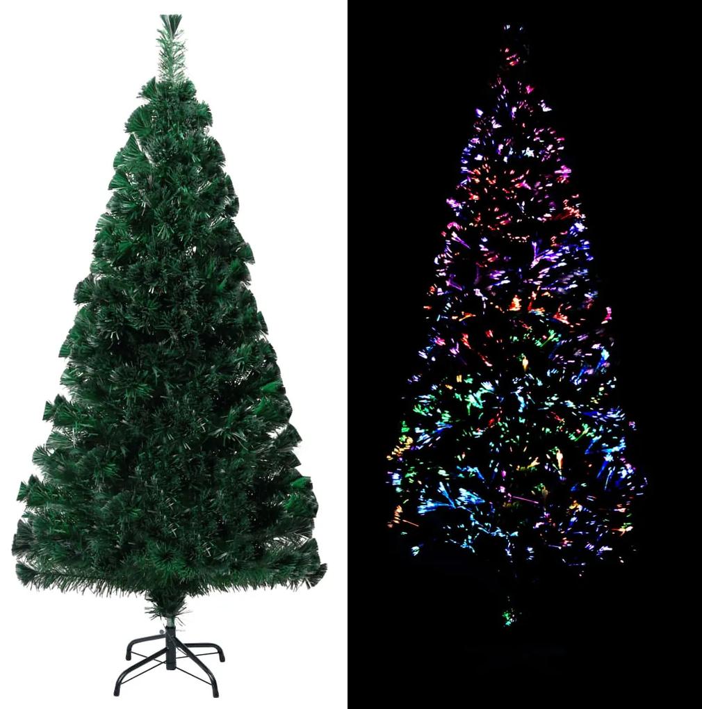 vidaXL Umelý vianočný stromček+podstavec, zelený 150cm, optické vlákno