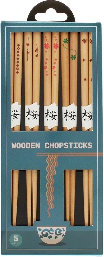 Drevené paličky v súprave 5 ks v prírodnej farbe Delicate – Rex London