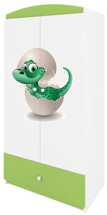Detská skriňa Babydreams 90 cm dinosaurus zelená