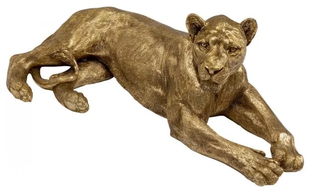 KARE DESIGN Dekoratívny predmet Lion zlatá 40 × 113 × 58 cm