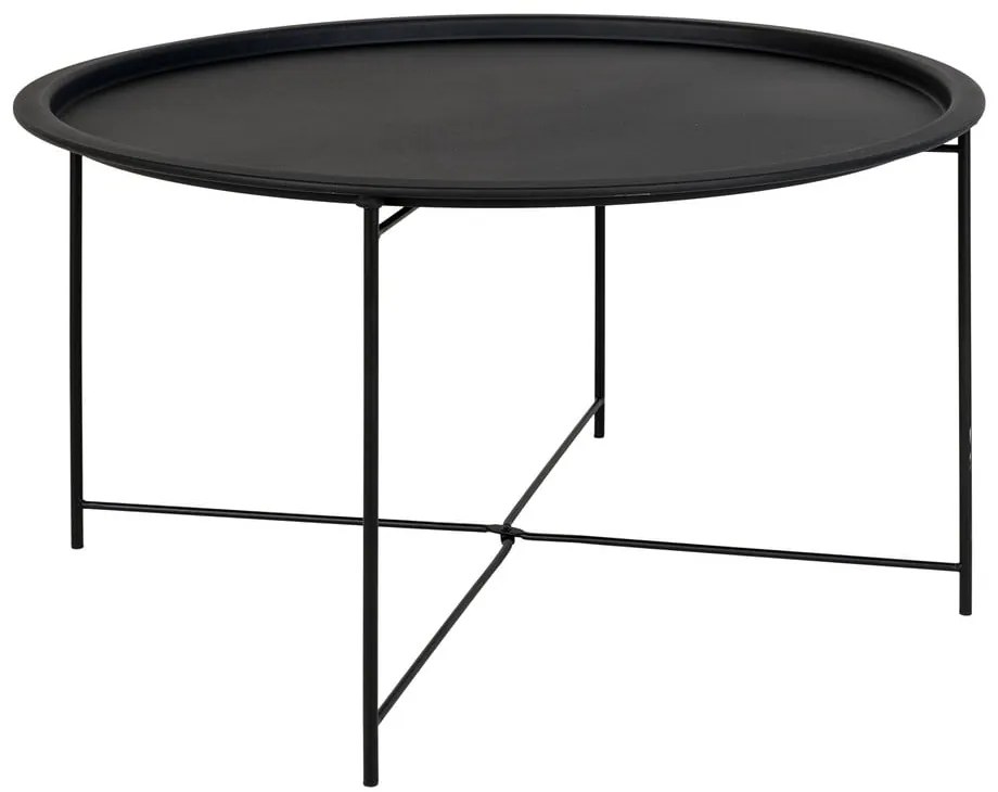 Čierny kovový okrúhly konferenčný stolík ø 75 cm Bastia – House Nordic