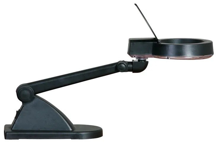 Stolná LED lampa so zväčšovacou lupou, čierna