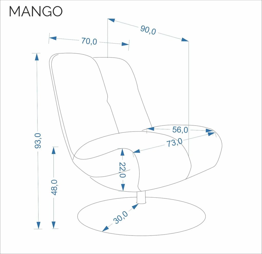 Otočné čalúnené kreslo MANGO béžové