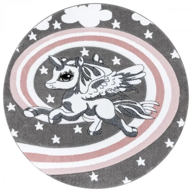 Koberec KRUH PETIT PONY KONÍK sivý