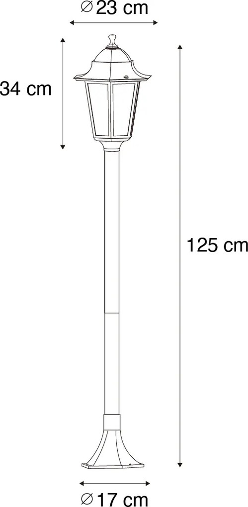 Klasické stojace vonkajšie svietidlo tmavozelené 125 cm IP44 - New Orleans