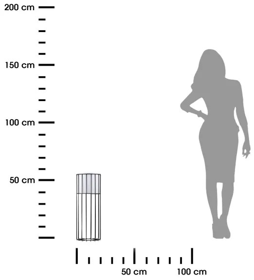 Kovový kvetináč LOFT 55x20 cm čierna/biela