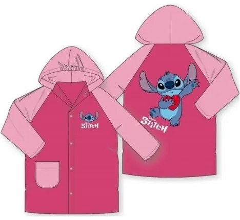 DIFUZED - Dievčenská pláštenka Lilo a Stitch - tm. ružová 98
