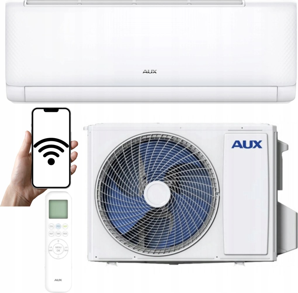 Nástenný klimatizátor Aux Q-Smart Eco 3,5 kW 40 m2 Wi-Fi Klimatizácia do domácnosti