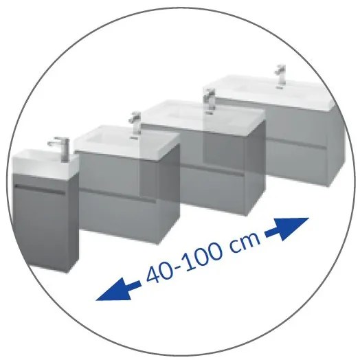 Cersanit Crea BOX skrinkové umývadlo 40cm, biela, K114-004