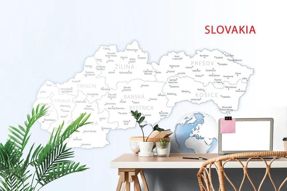 Tapeta podrobná mapa Slovenska