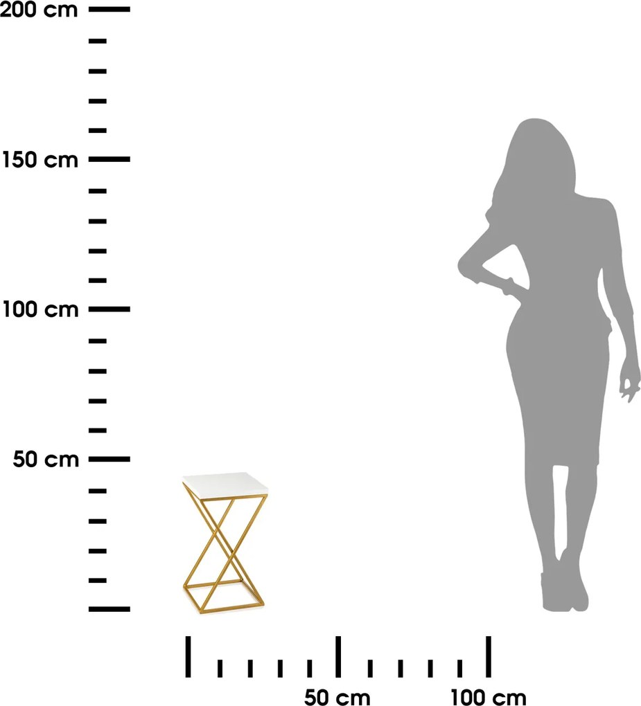 STOJAN NA KVETINÁČ LOFT7 40X24X24 CM ZLATÁ/BIELA