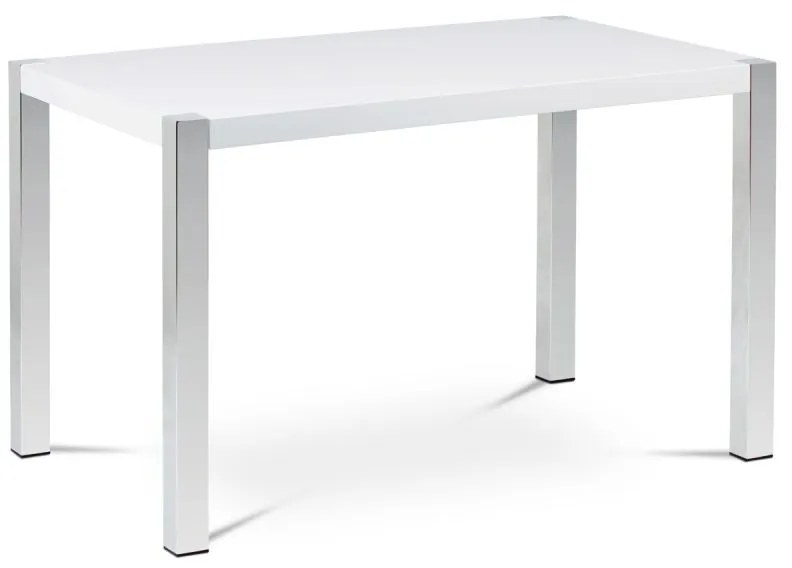 Moderný jedálenský stôl v prevedení vysoký lesk bielej farby