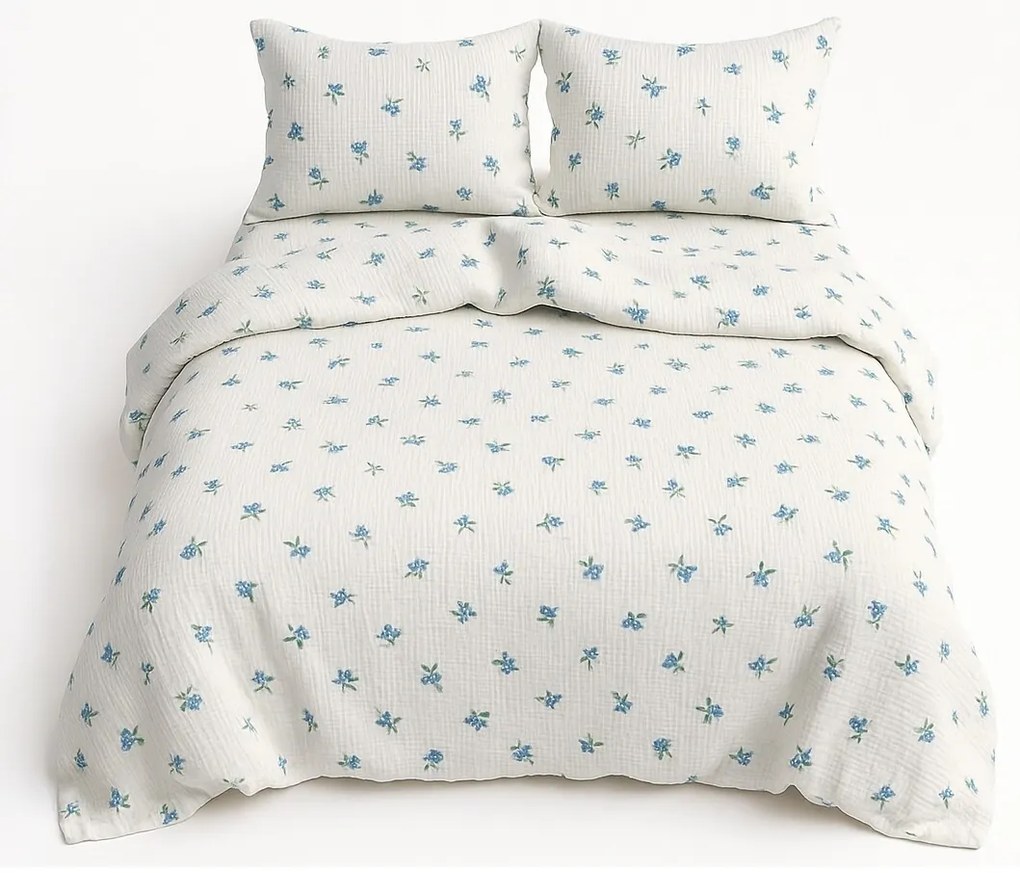 Matex Mušelínové obliečky Čučoriedky, 140 x 200 cm, 70 x 90 cm