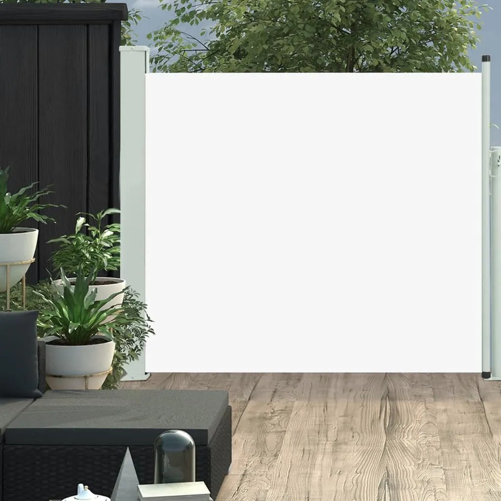 Zaťahovacia bočná markíza na terasu 100x300 cm, krémová 48371