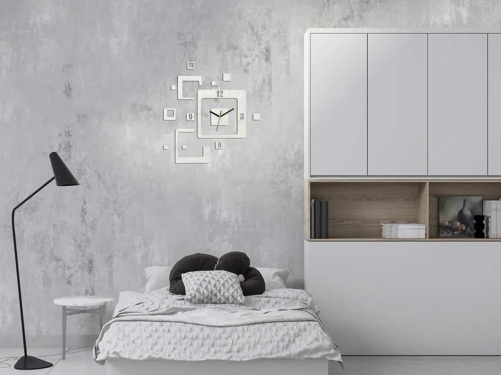 3D nalepovacie hodiny Trio biele