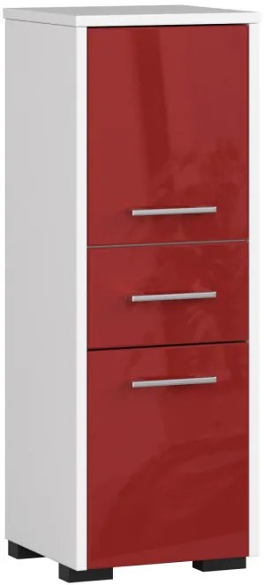 Kúpeľňová skrinka FIN 30 2D 1SZ 85 cm červená, lesk
