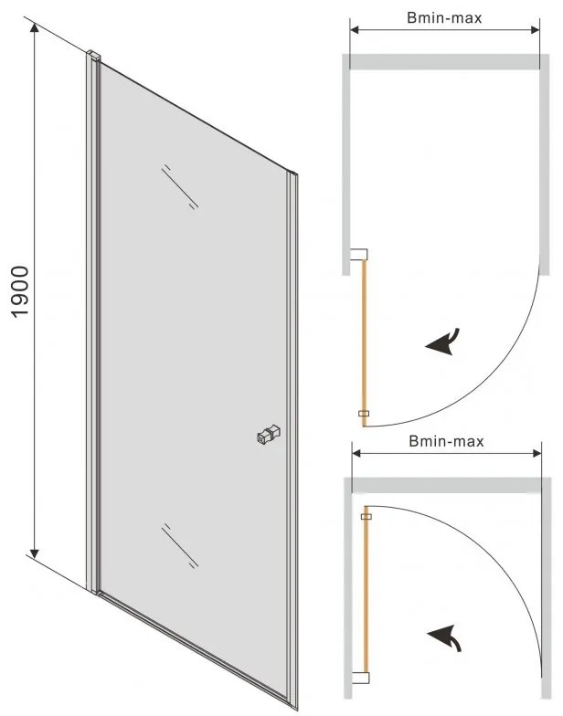 Sprchové dvere MEXEN PRETORIA 80 cm