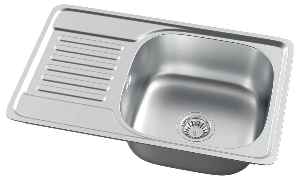 Erga HD, 1-komorový oceľový drez 660x420x160 mm, dekor hladký brúsený satén, ERG-MLS-HD6642