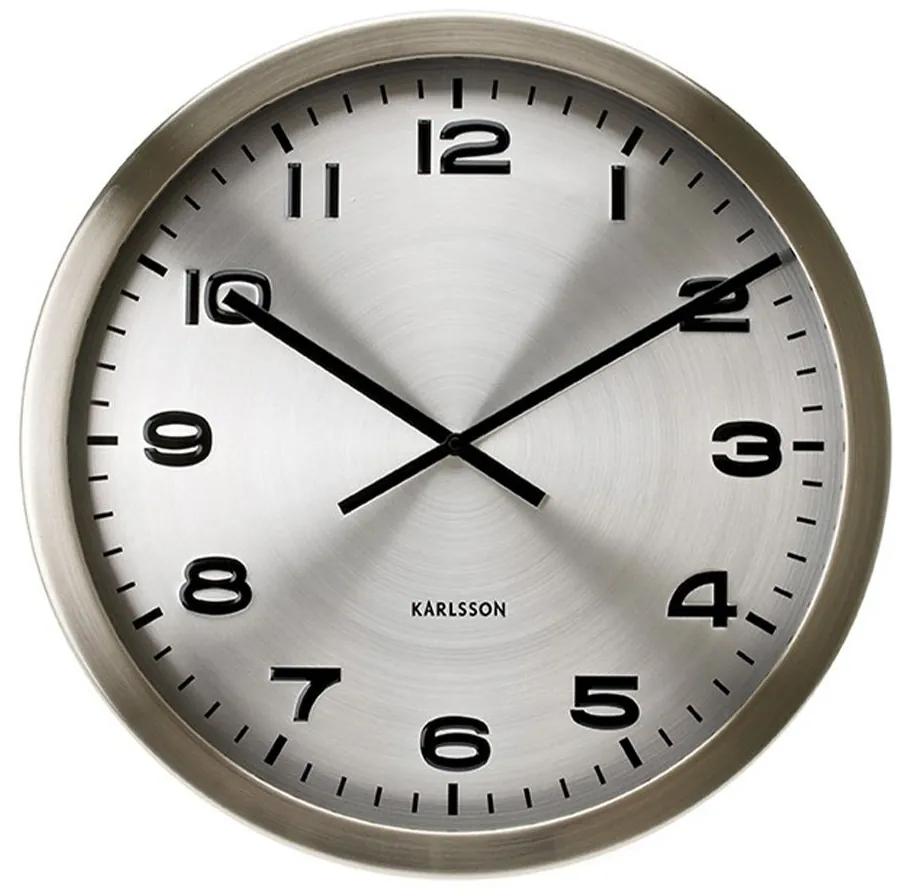 Nástenné hodiny Maxie strieborné 50 × 6 cm