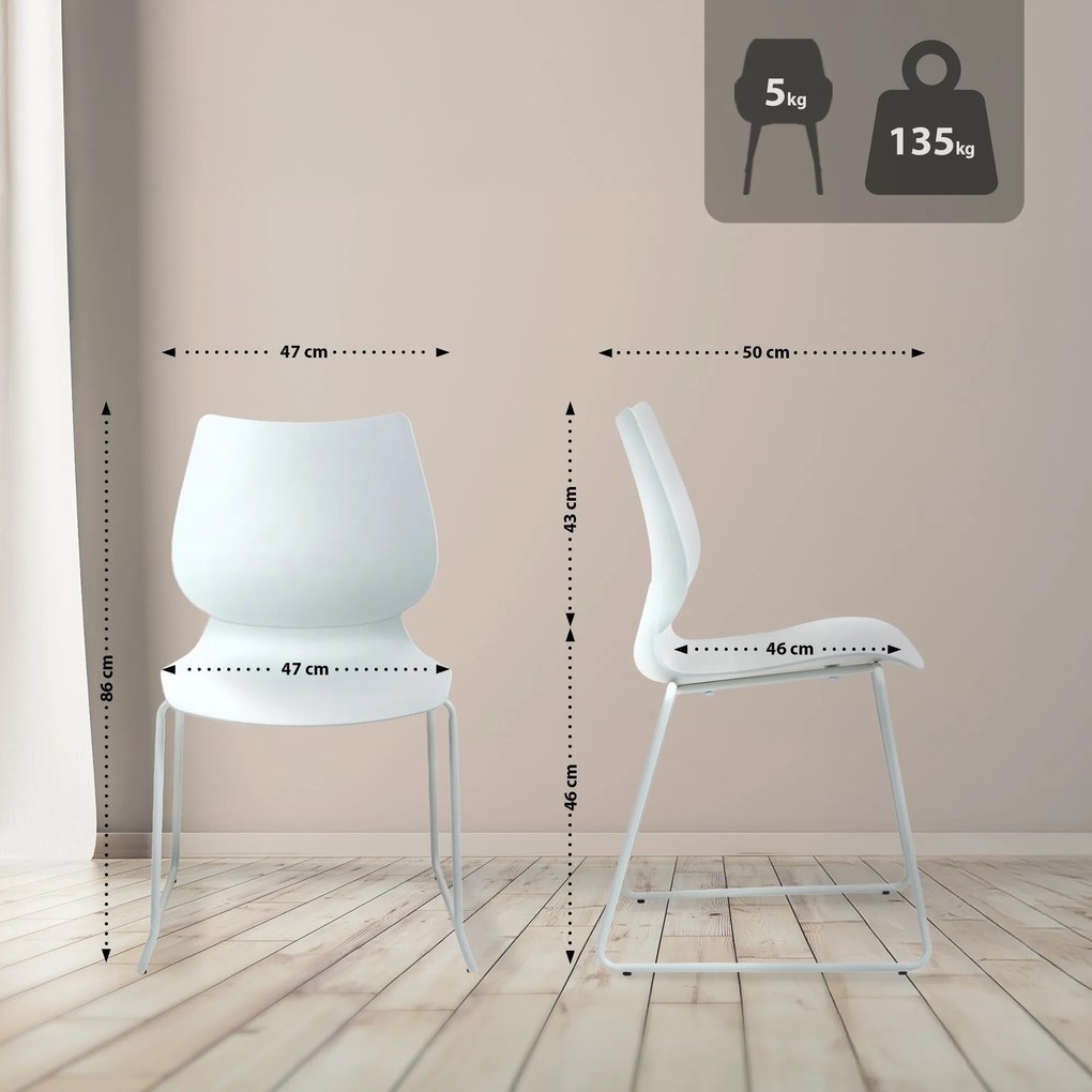 Sada 2 ks stoličiek Houma - biela