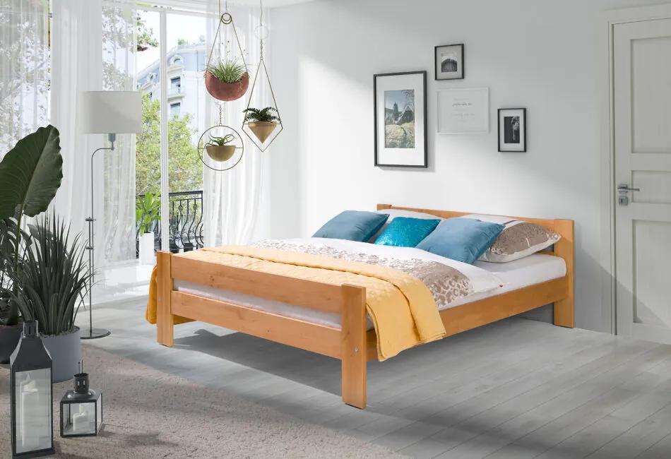 Masívna manželská posteľ Hugo 160 Farba: Dub craft zlatý