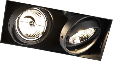 Zapustené bodové svetlo čierne GU10 AR70 bez rámu 2-žiarovkové - Oneon