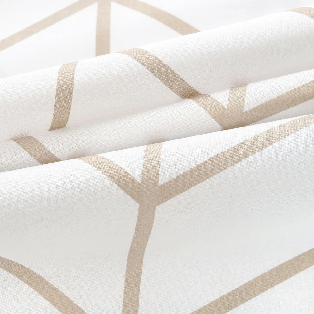 Goldea bavlnený záves - béžový cikcak na bielom 280x150 cm