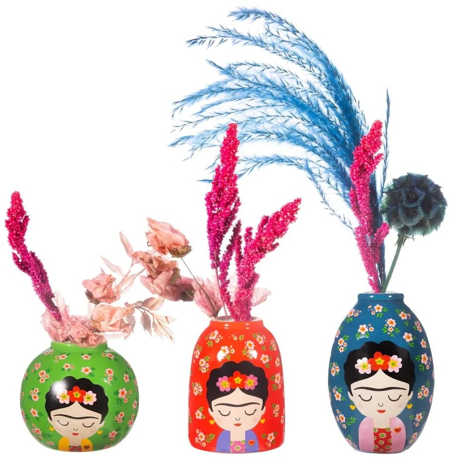 Keramické vázy v súprave 3 ks (výška 8 cm) Floral Frida – Sass &amp; Belle