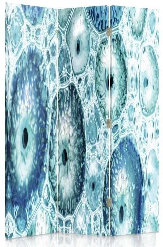 Ozdobný paraván Abstraktní tyrkysová - 110x170 cm, trojdielny, obojstranný paraván 360°