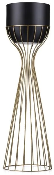 Kovový kvetináč LOFT 68x20 cm zlatá/čierna