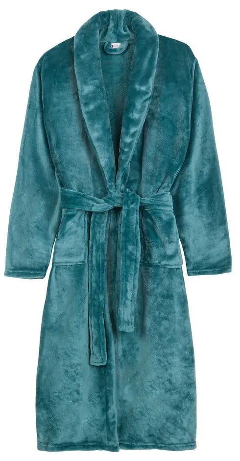 Modrý župan z mikroplyšu veľkosť XS/S Polyvelvet – Good Morning