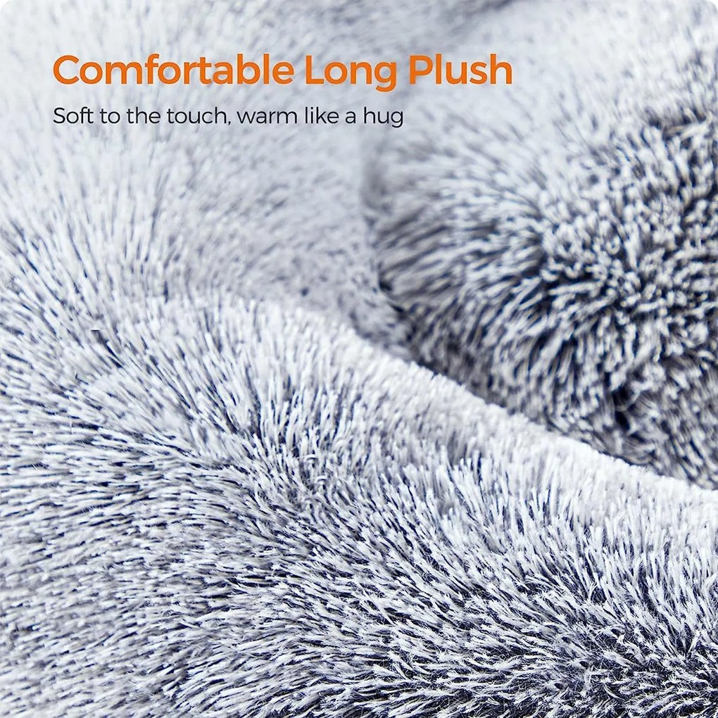 Pelech pre psa, pelech pre mačku, povrch mäkký plyš, 60 cm, sivý