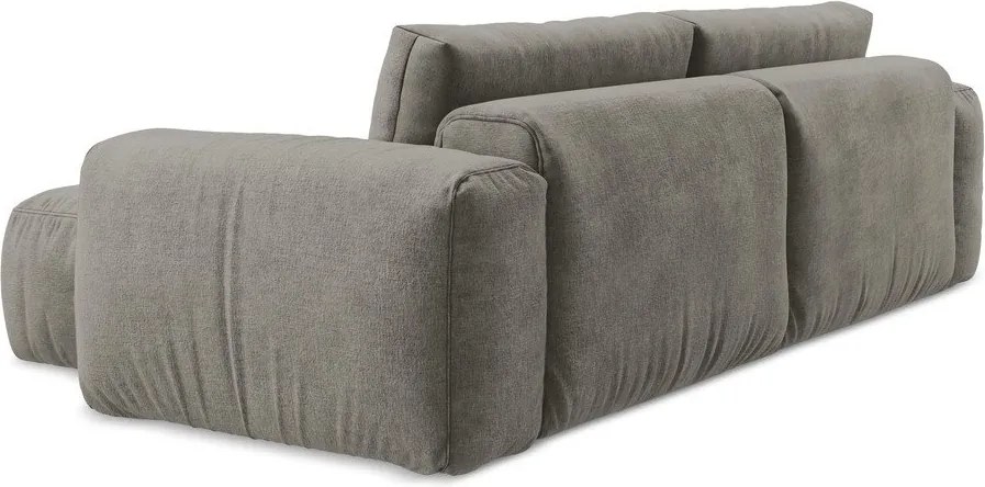Sivá ženilková rozkladacia rohová pohovka (pravý roh/s leňoškou) Kuki – Makamii