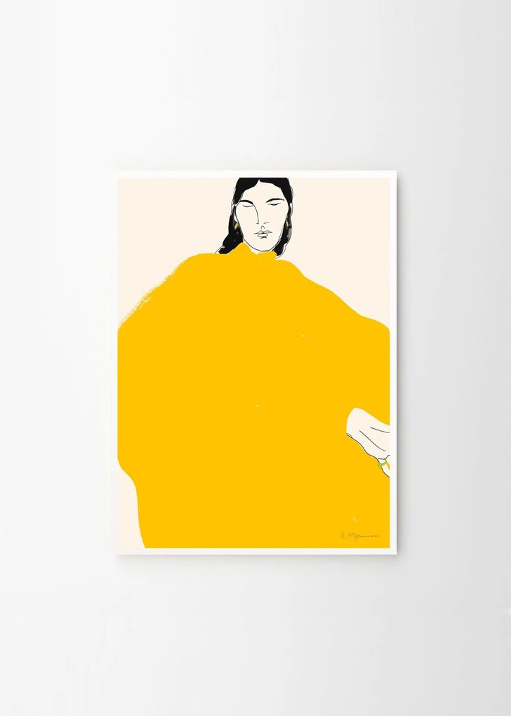 THE POSTER CLUB Autorský plagát Yellow Dress by Rosie McGuinness 50 x 70 cm