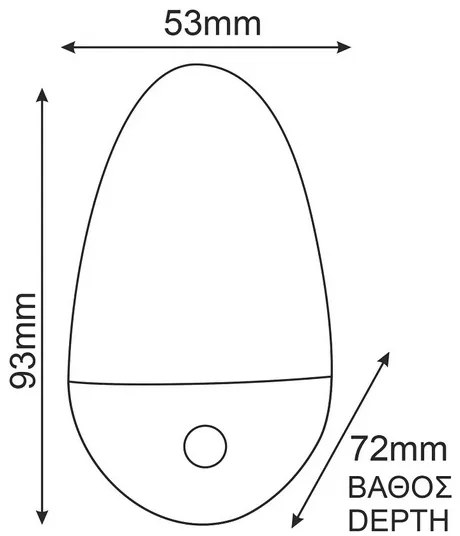 ACA Lighting LED detská nočná lampička do zásuvky s vypínačom 1W/230V/4000K, biela