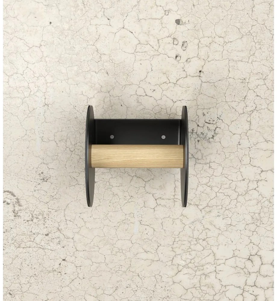 Čierny nástenný držiak na toaletný papier Bull – LIND DNA