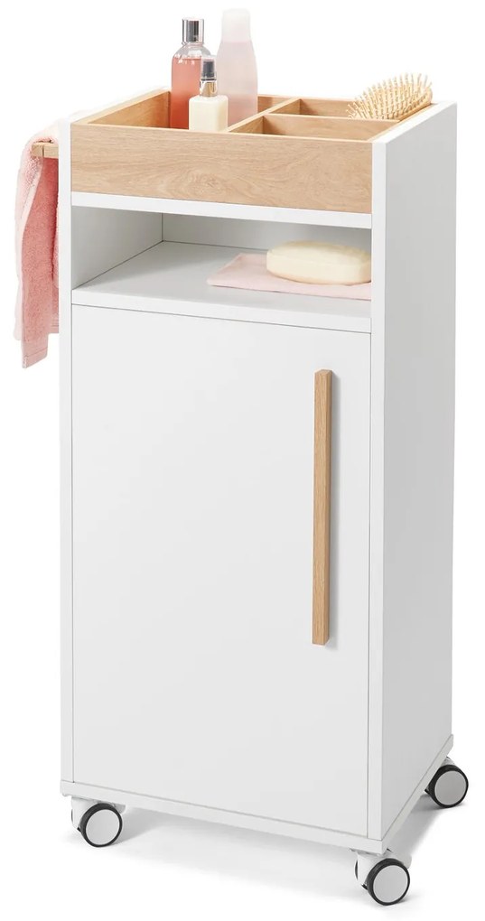 Odkladací vozík do kúpeľne »Eklund«, biely